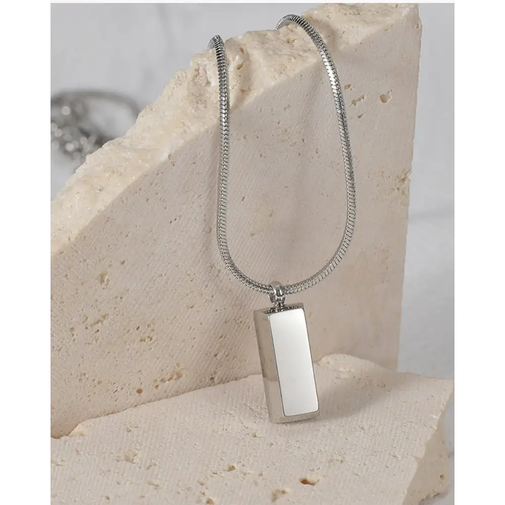 Minimalist Silver Tag Necklace