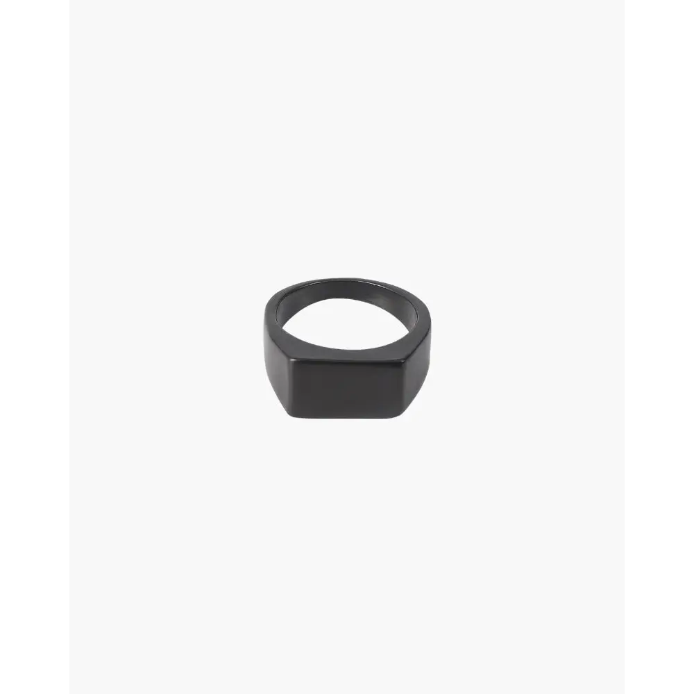 Minimalist Square Signet Ring - Black / 6