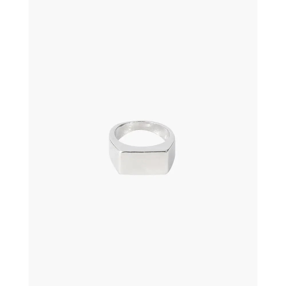 Minimalist Square Signet Ring - Silver / 6