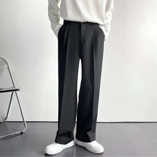 Minimalist Wide-Leg Trousers - Black / S
