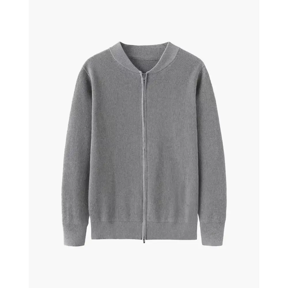 Minimalist Zip Cardigan - Grey / S