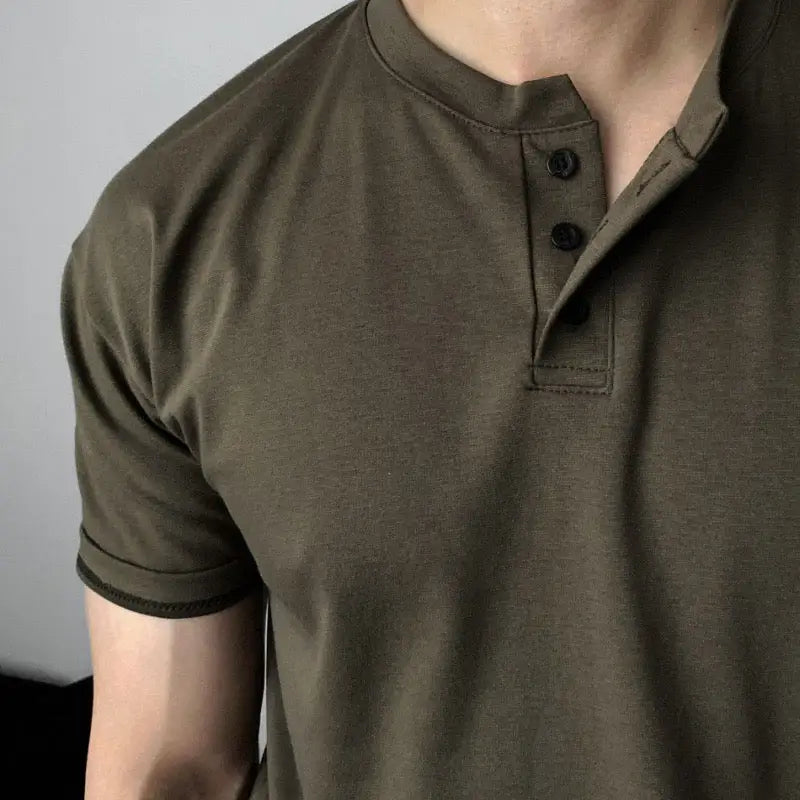 Modern Buttoned Collar Knit Polo