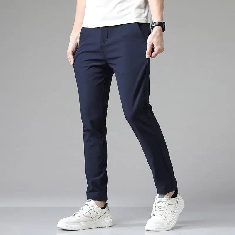 Modern Slim-Fit Trousers Chino pant - Blue / 30W / S / 46 EUR