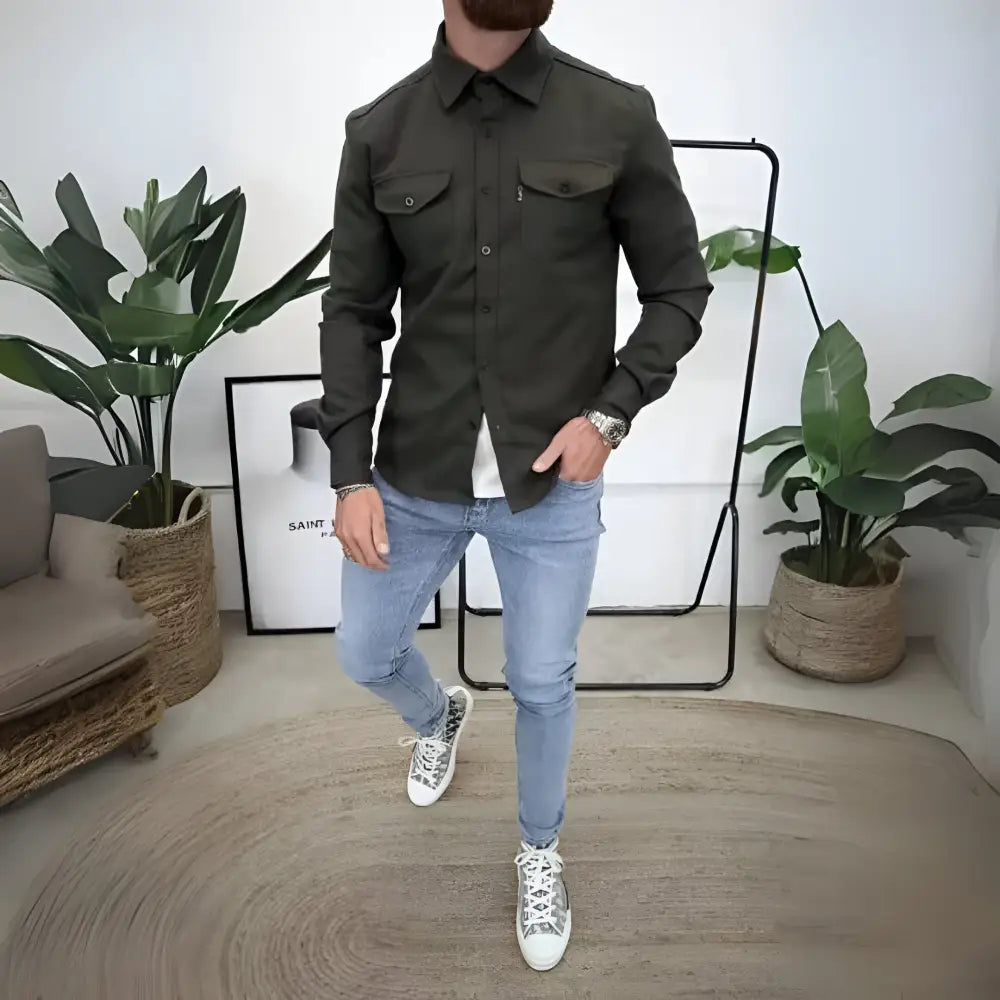 Modern Utility Overshirt Jacket - Charcoal Ash / S