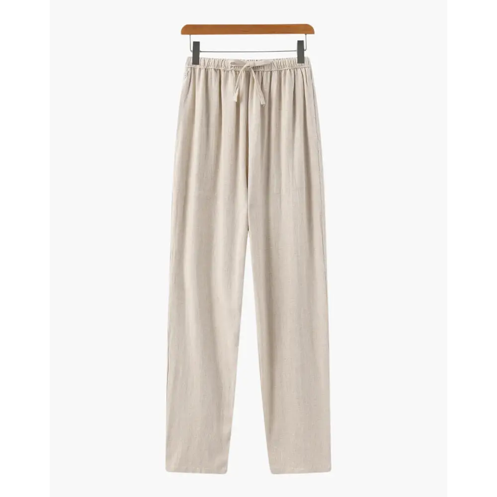 Nomad Slim Linen Pantalon - Beige / S