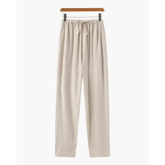 Nomad Slim Linen Pantalon - Beige / S