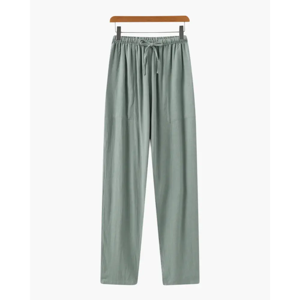 Nomad Slim Linen Pantalon - Green / S