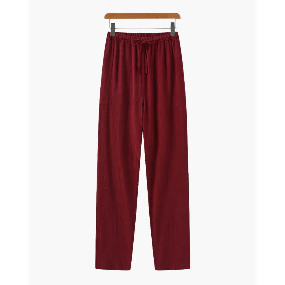 Nomad Slim Linen Pantalon - Red / S