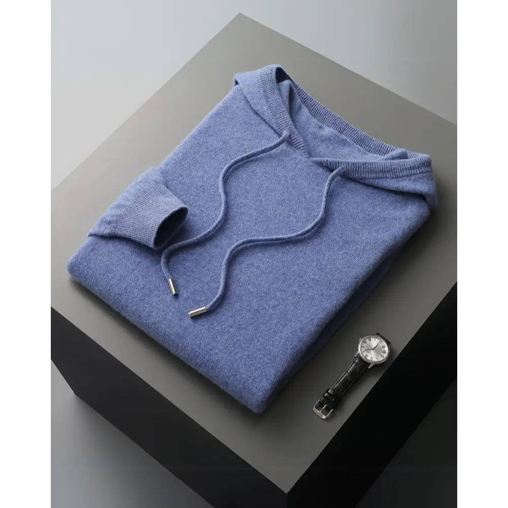 Old money Cashmere Hoodie - Blue / 2XS