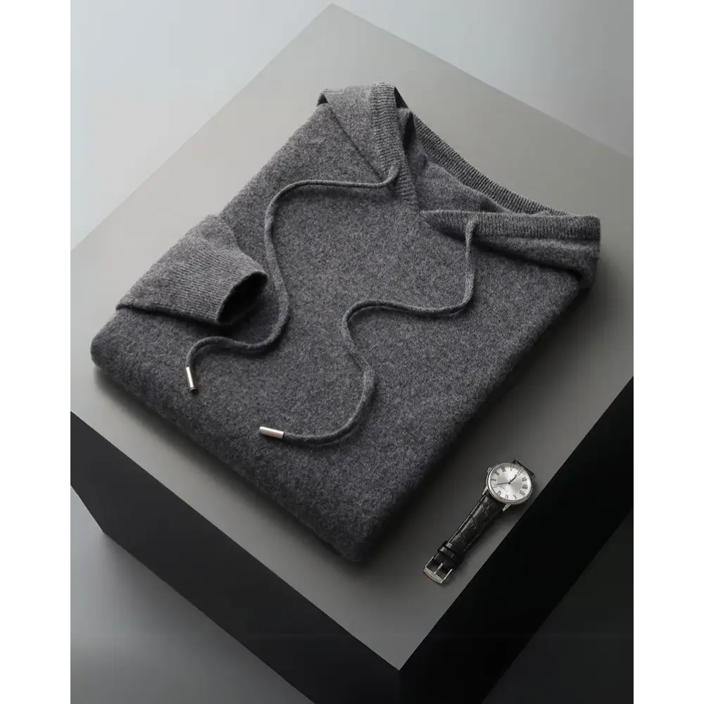 Old money Cashmere Hoodie - Dark Gray / 2XS