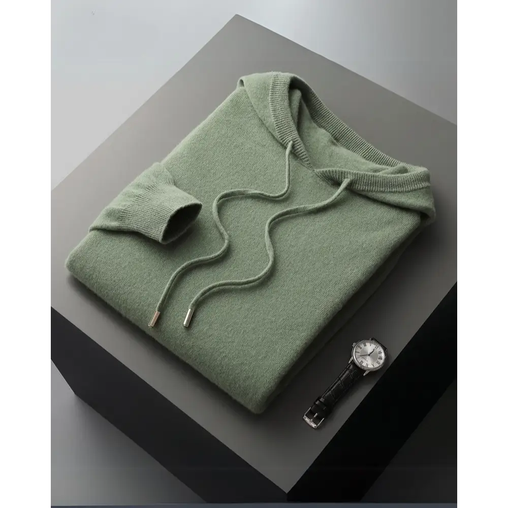 Old money Cashmere Hoodie - Green / 2XS