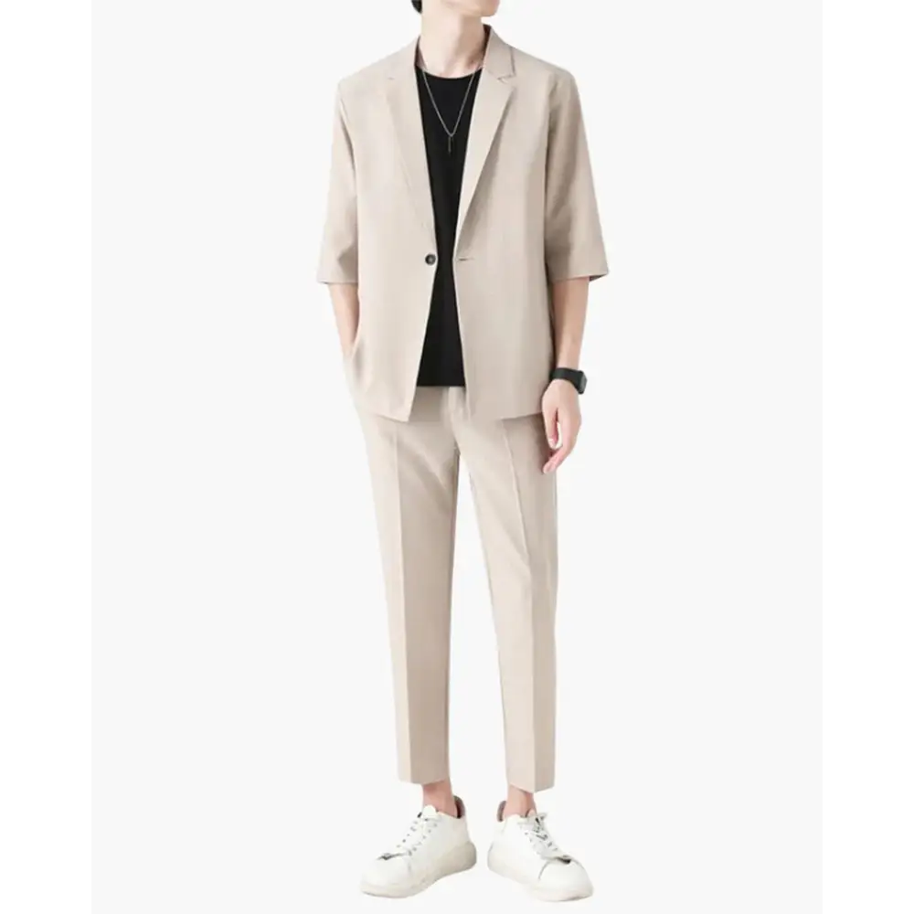Old Money Casual Blazer & Pants - Beige / S