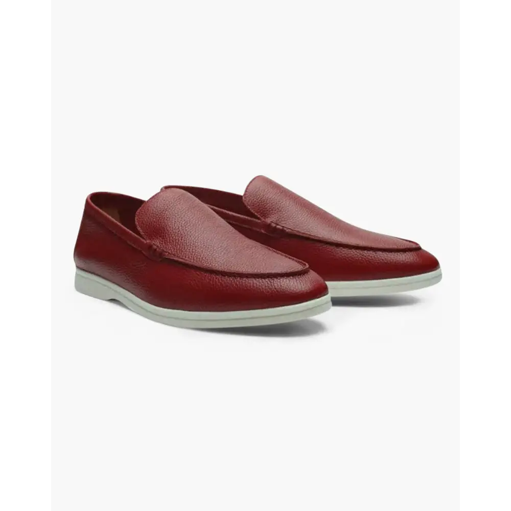Old Money Cowhide Leather Loafers - Red / 6