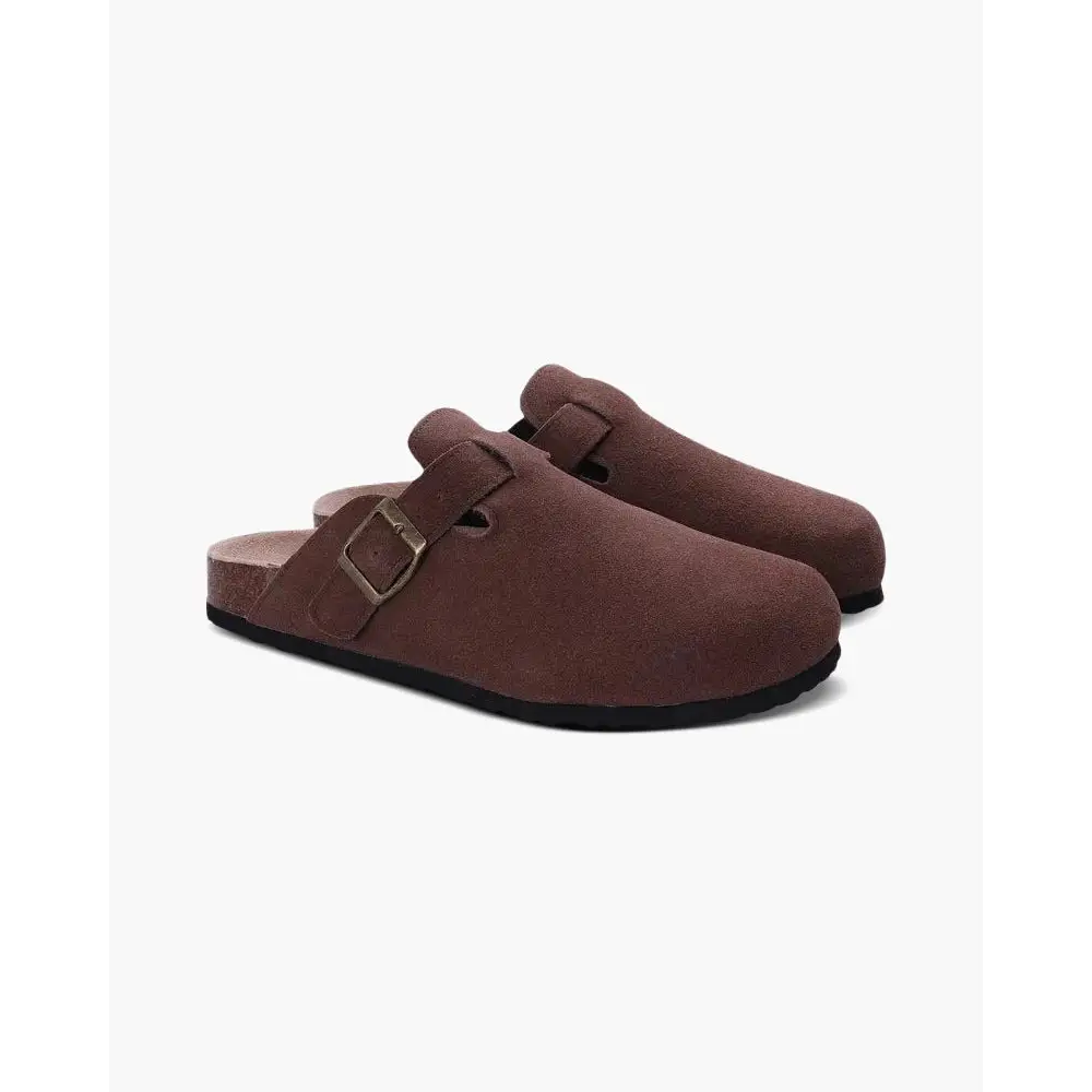 Old Money Soft Suede Clogs - Bordeaux / US 5.5