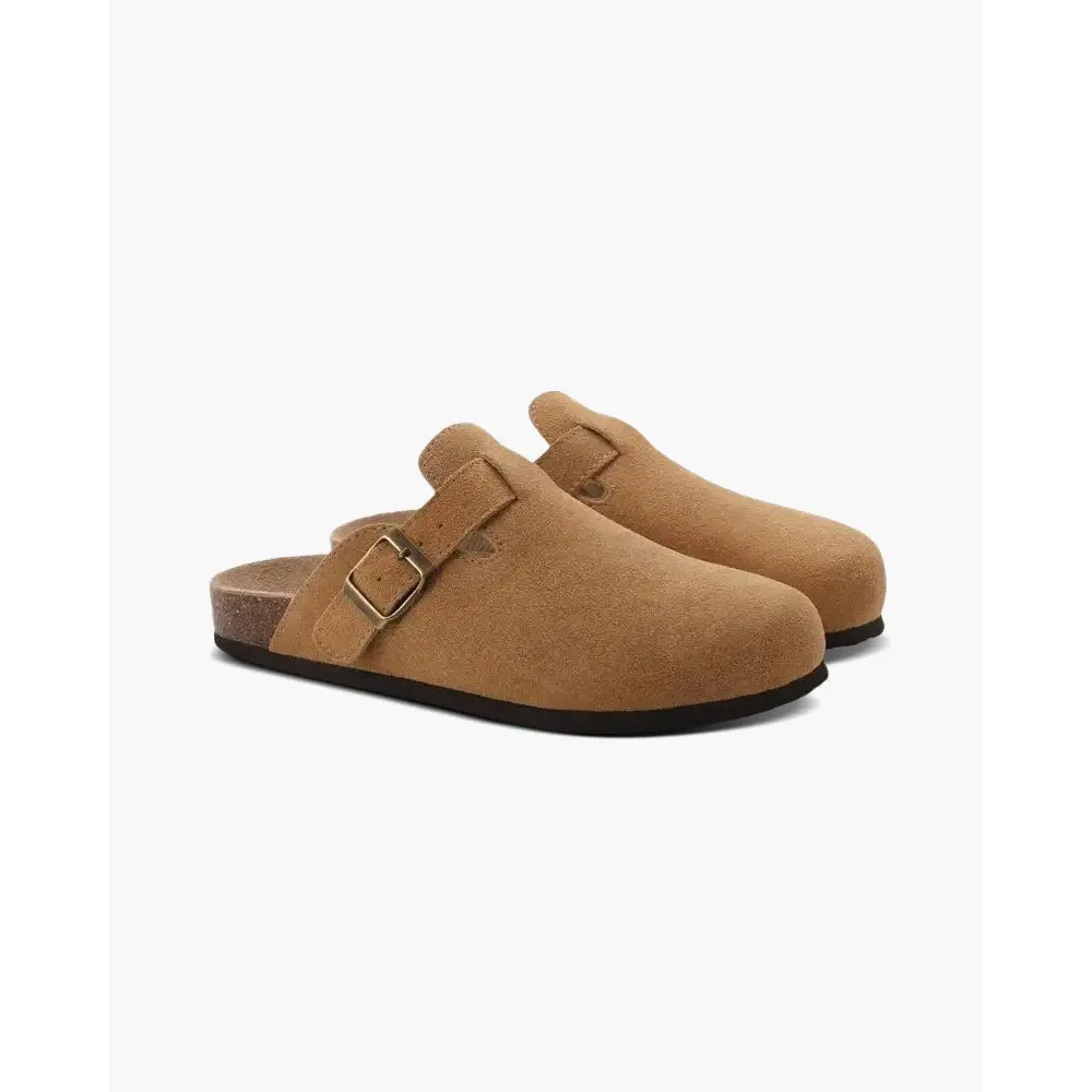 Old Money Soft Suede Clogs - Brown / US 5.5