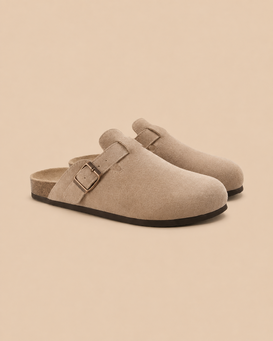 Old Money Soft Suede Clogs - Beige US  5.5