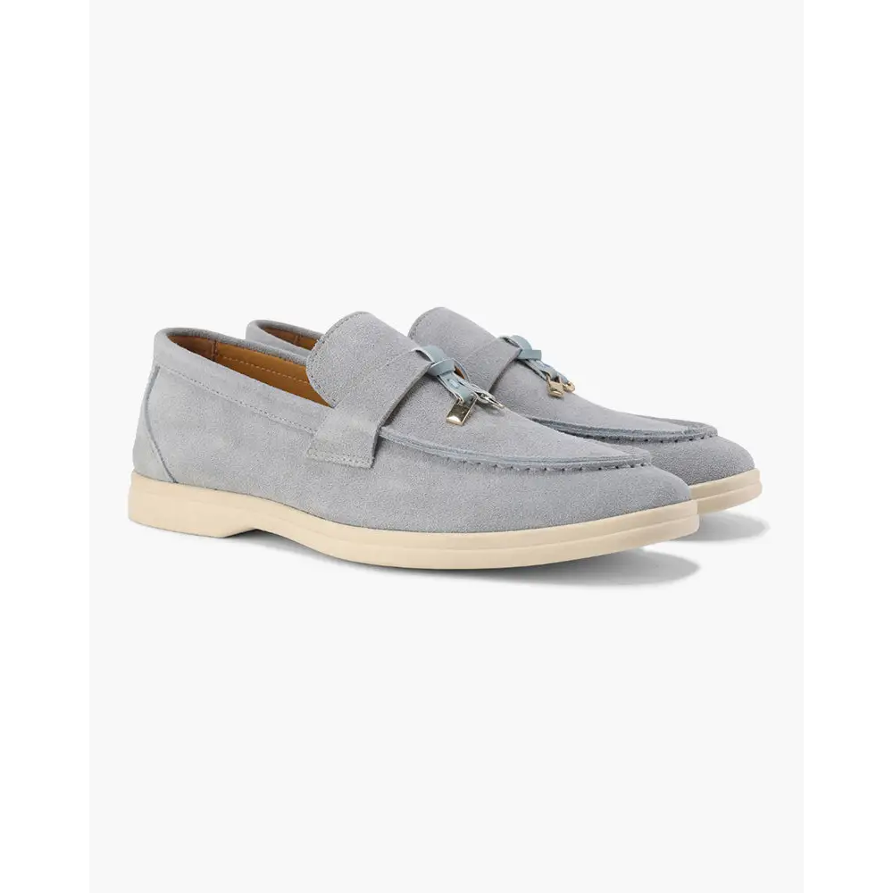 Old Money Suede Loafers for Women - Fog Blue / EU 35 / UK 2 / US 4