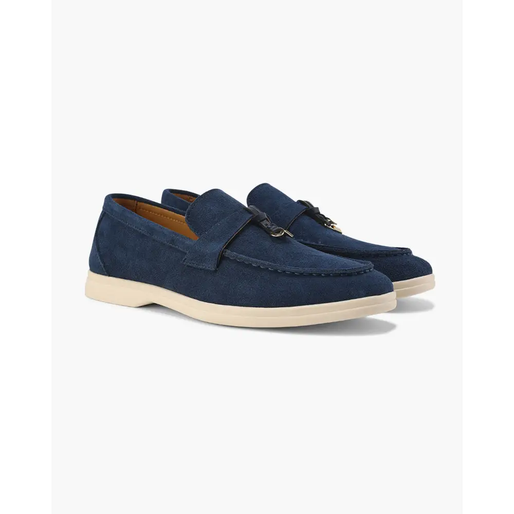 Old Money Suede Loafers for Women - Marine Blue / EU 35 / UK 2 / US 4