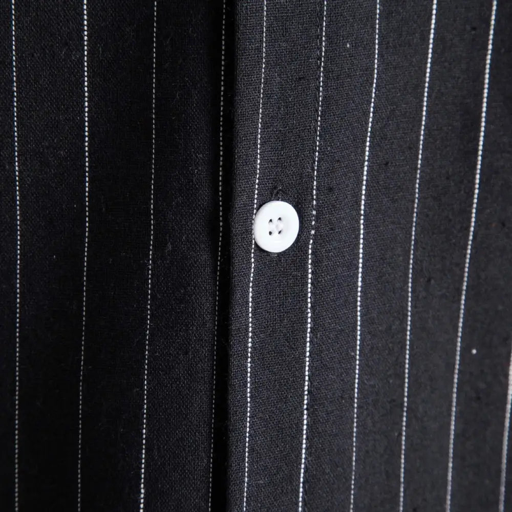 Pinstripe Linen Short Sleeve Shirt