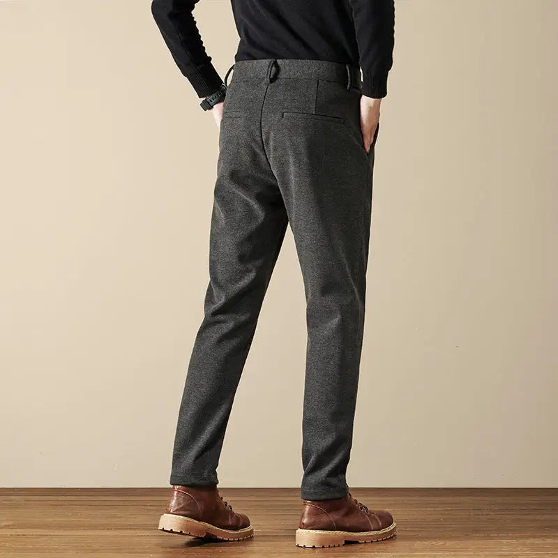 Pleated Wool Blend Trousers