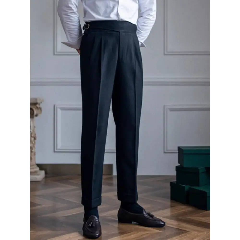 Prestige Pleated Trousers - Black / 28
