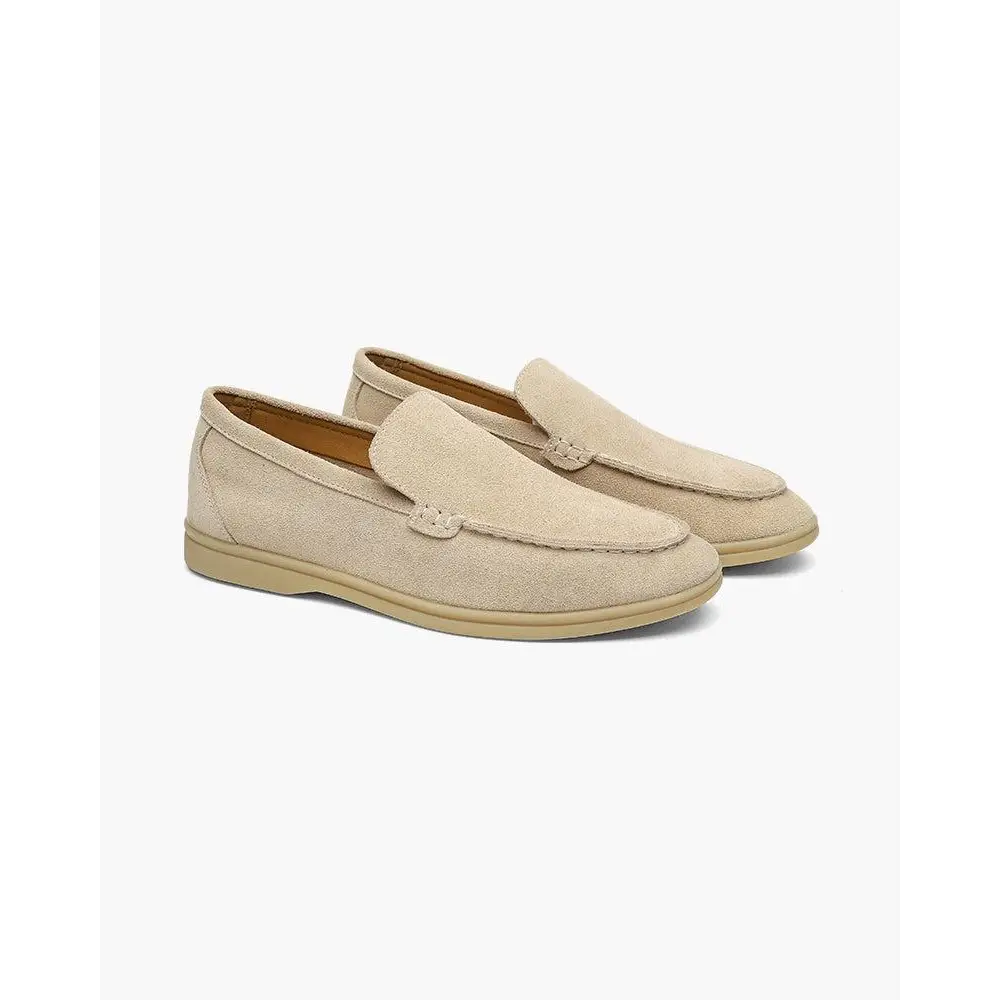 Quiet Luxury Suede Loafers - Beige / 6