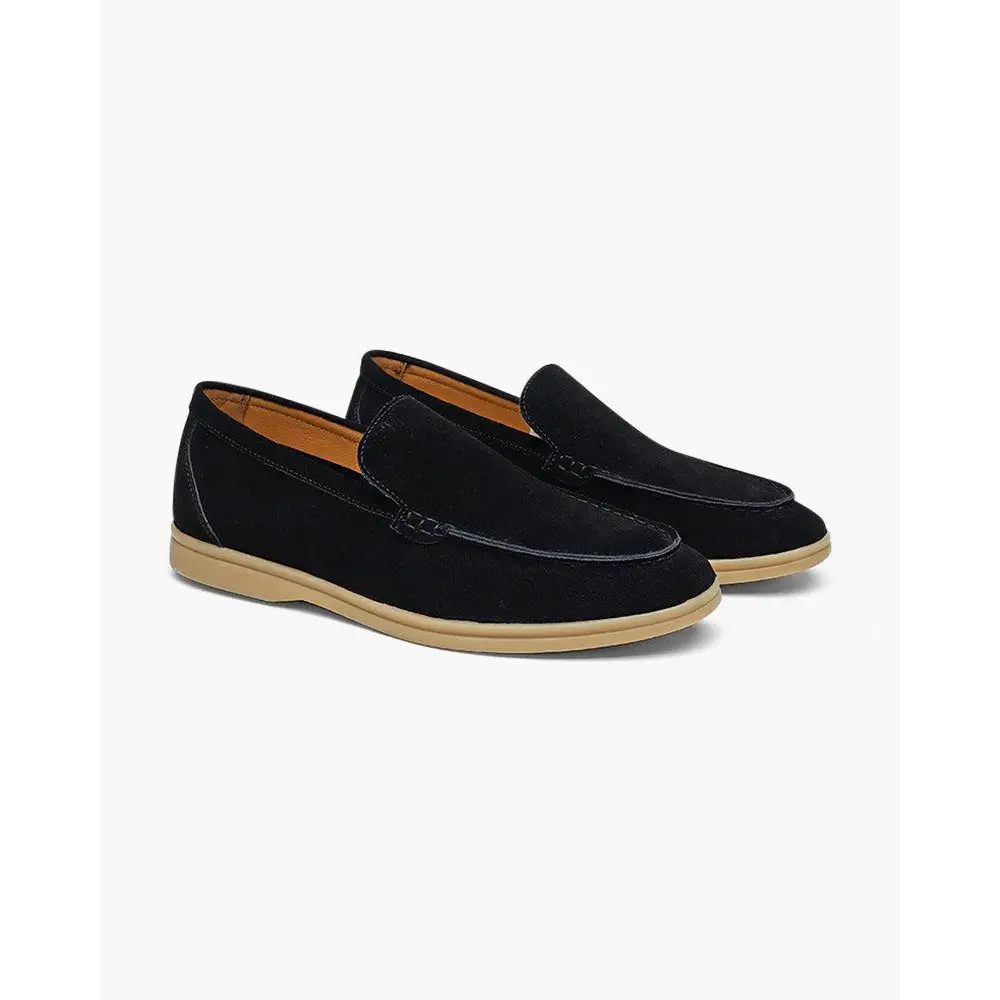 Quiet Luxury Suede Loafers - Black / 6