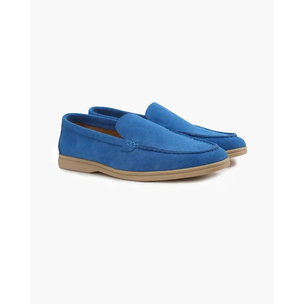 Quiet Luxury Suede Loafers - Blue / 6
