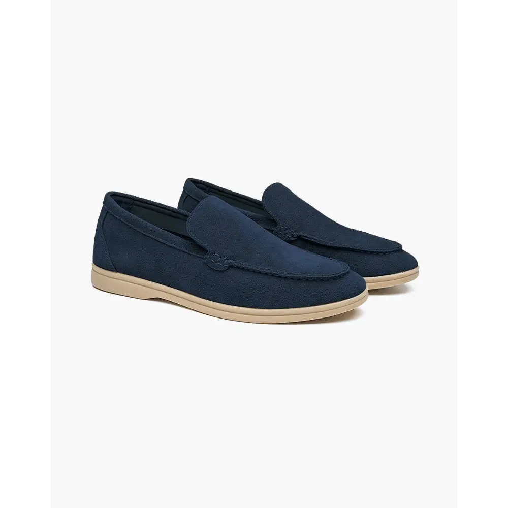 Quiet Luxury Suede Loafers - Marine Blue / 6