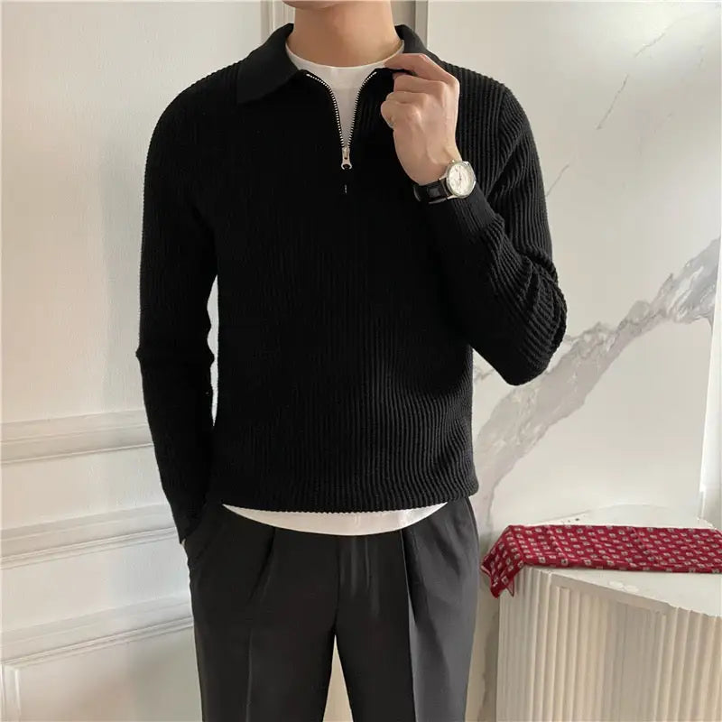 Refined Half-Zip Knit Sweater