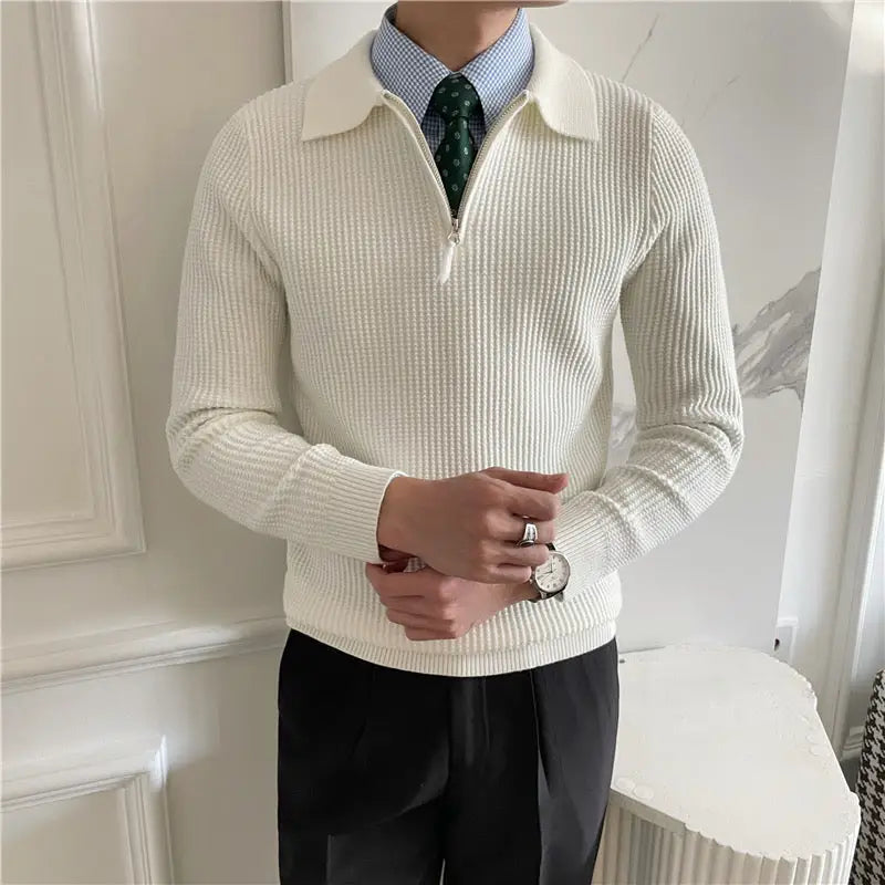 Refined Half-Zip Knit Sweater