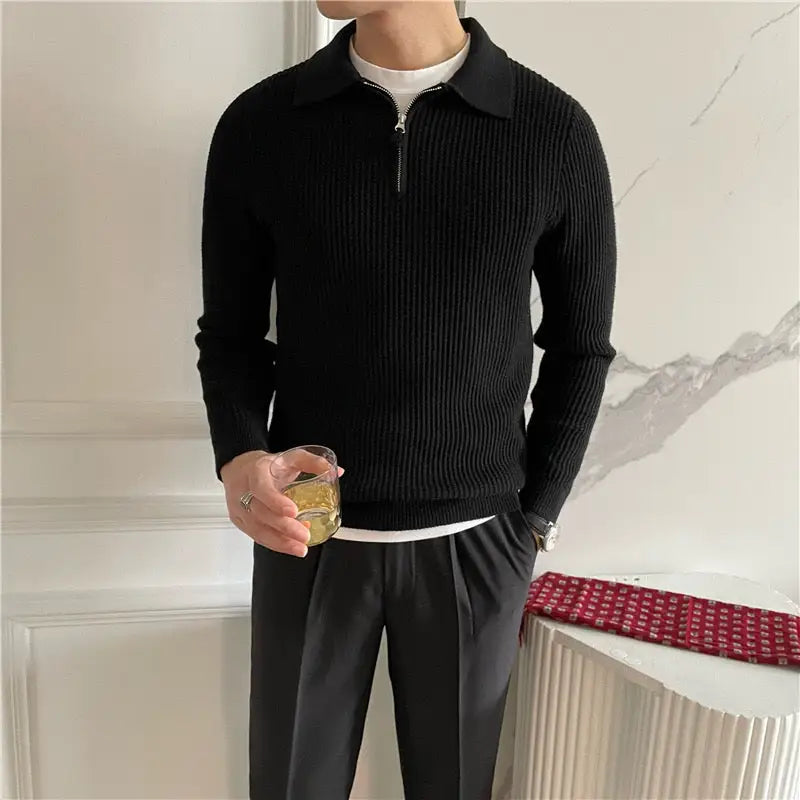 Refined Half-Zip Knit Sweater