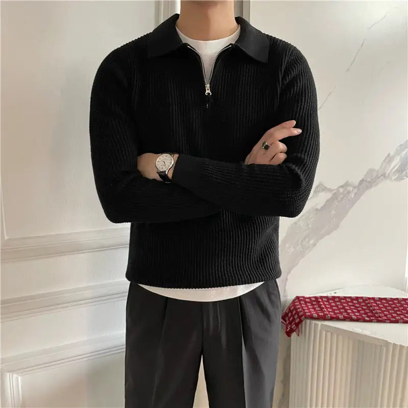 Refined Half-Zip Knit Sweater