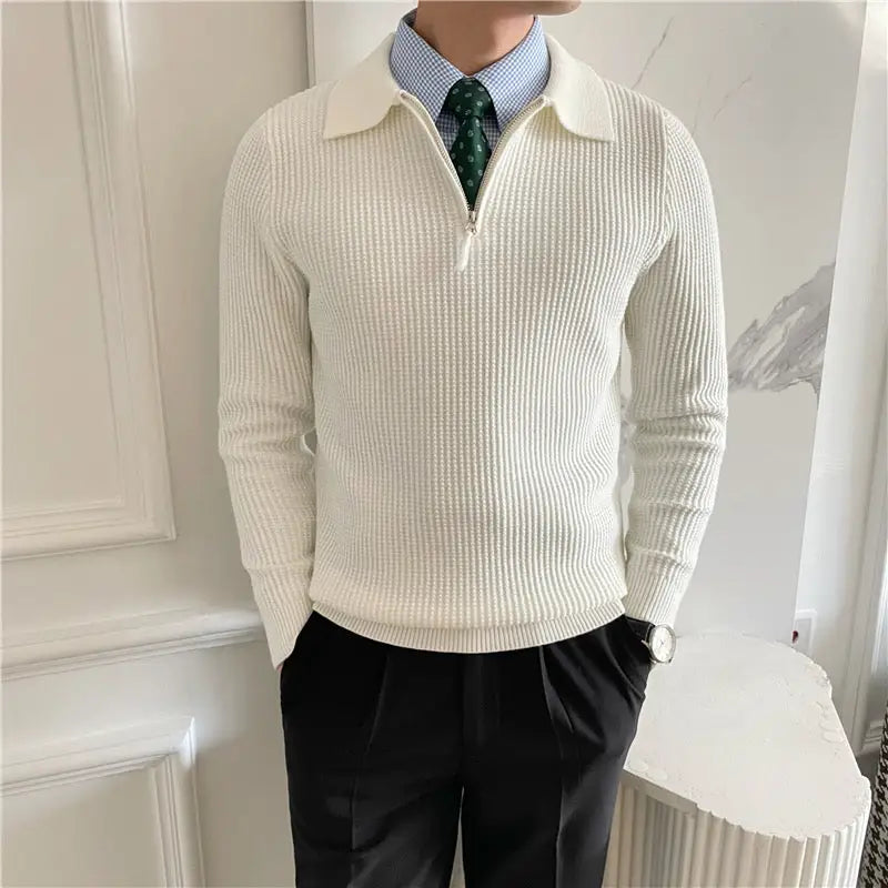 Refined Half-Zip Knit Sweater