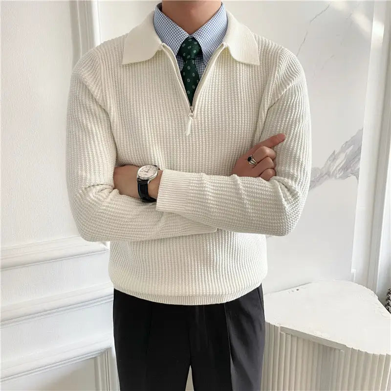 Refined Half-Zip Knit Sweater