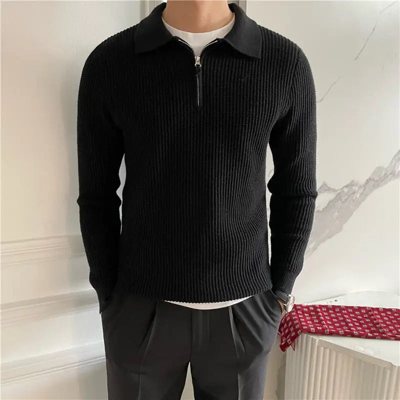 Refined Half-Zip Knit Sweater