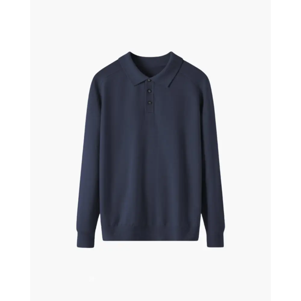 Refined Knit Polo Long Sleeve - Navy / XS