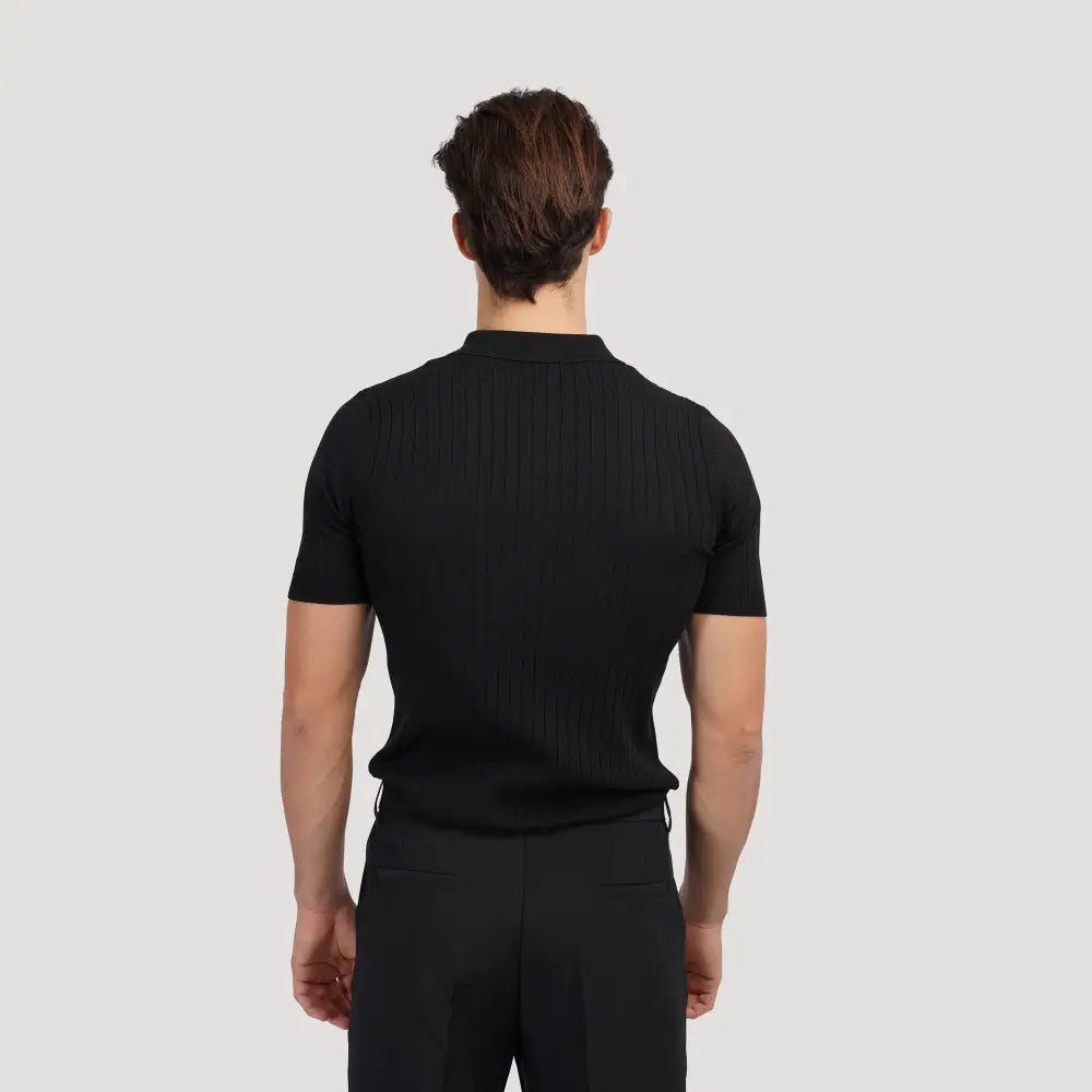 Refined Ribbed Knit Polo