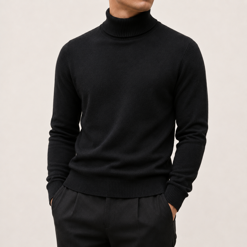 Refined Turtleneck Sweater - Black S