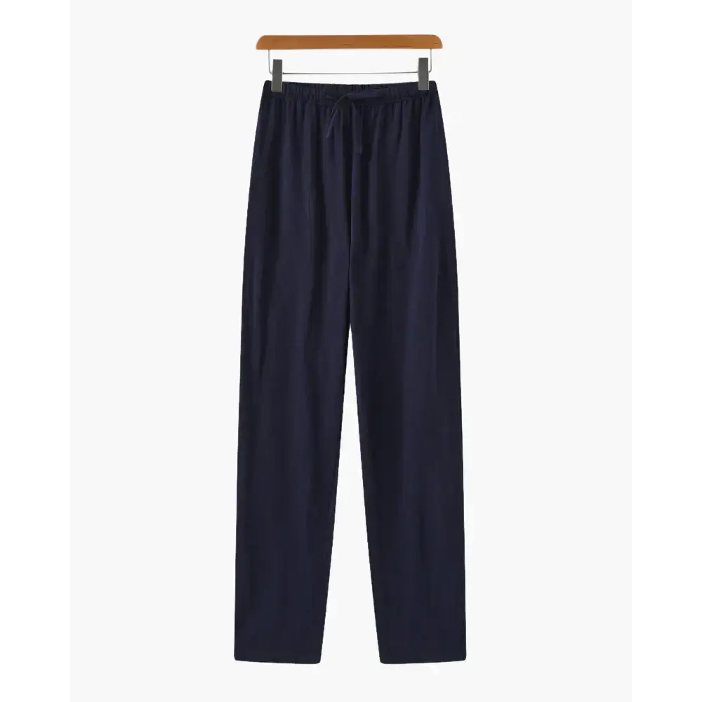 Relaxed Fit Linen Drawstring Trousers - Navy / S
