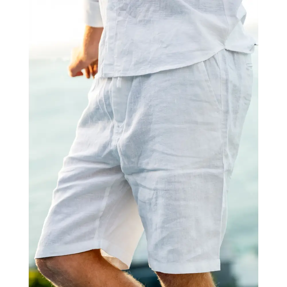 Relaxed Fit Linen Shorts