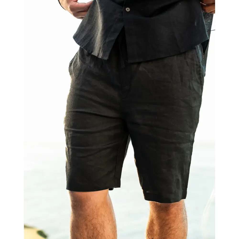 Relaxed Fit Linen Shorts