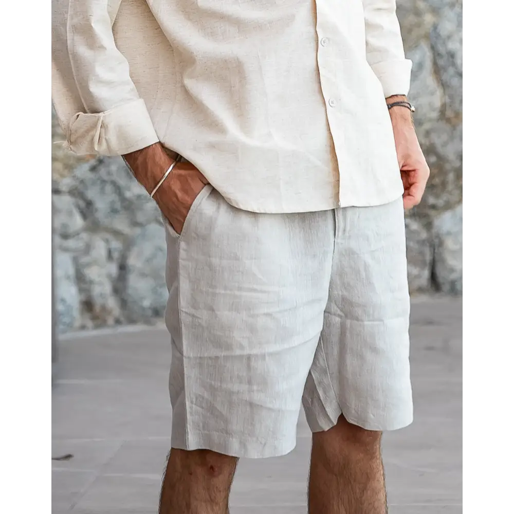 Relaxed Fit Linen Shorts