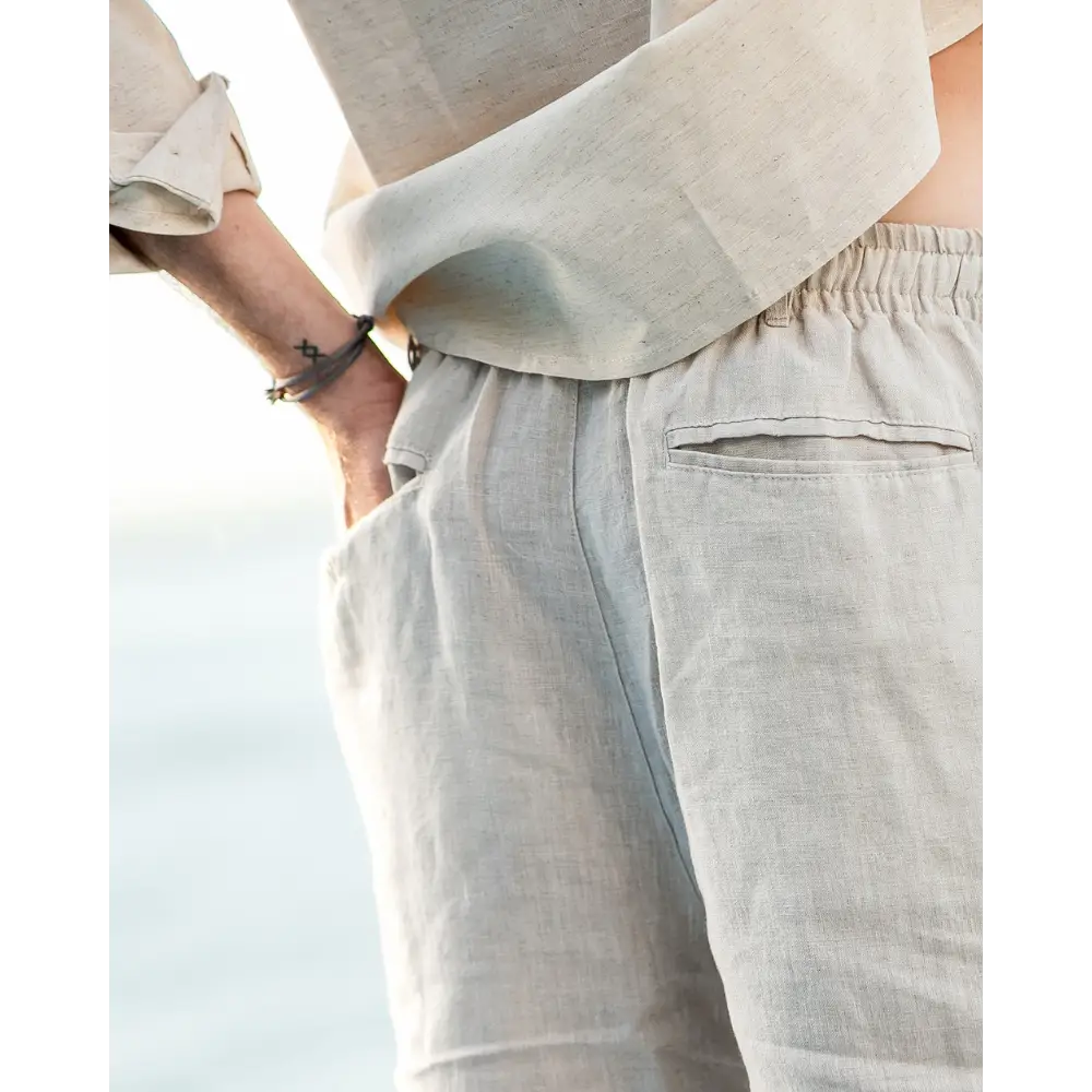 Relaxed Fit Linen Shorts