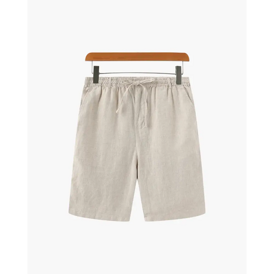 Relaxed Fit Linen Shorts - Beige / S
