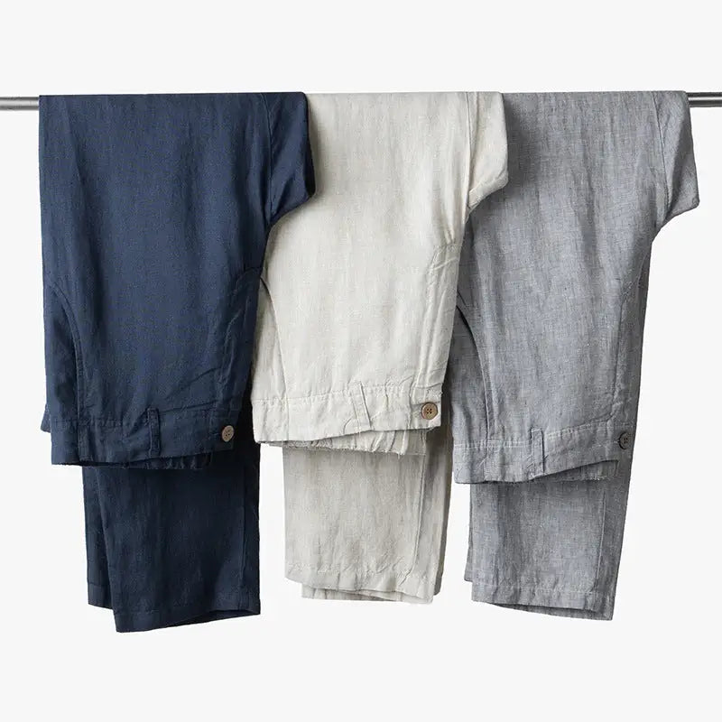 Relaxed Linen Drawstring Trousers