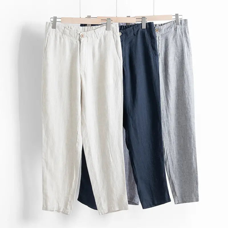 Relaxed Linen Drawstring Trousers