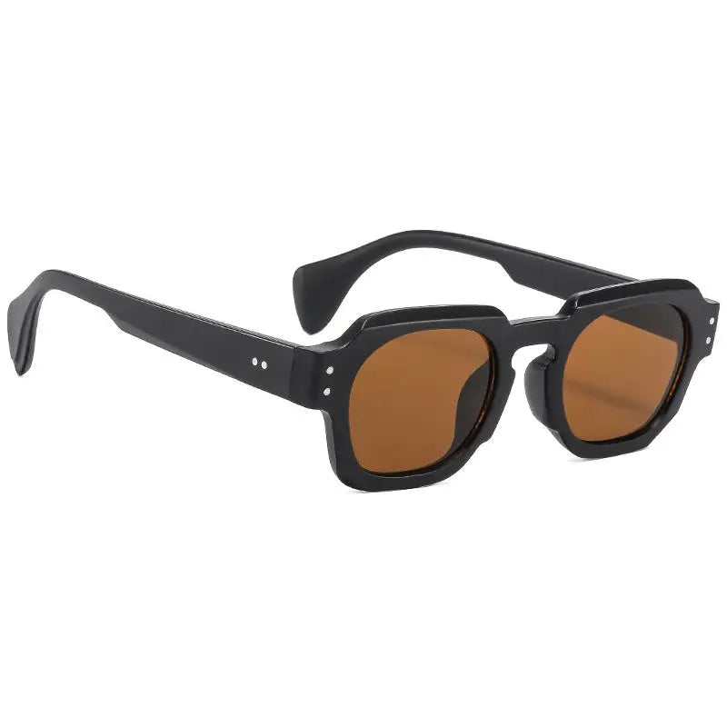 Retro Luxe Square Sunglasses - Amber