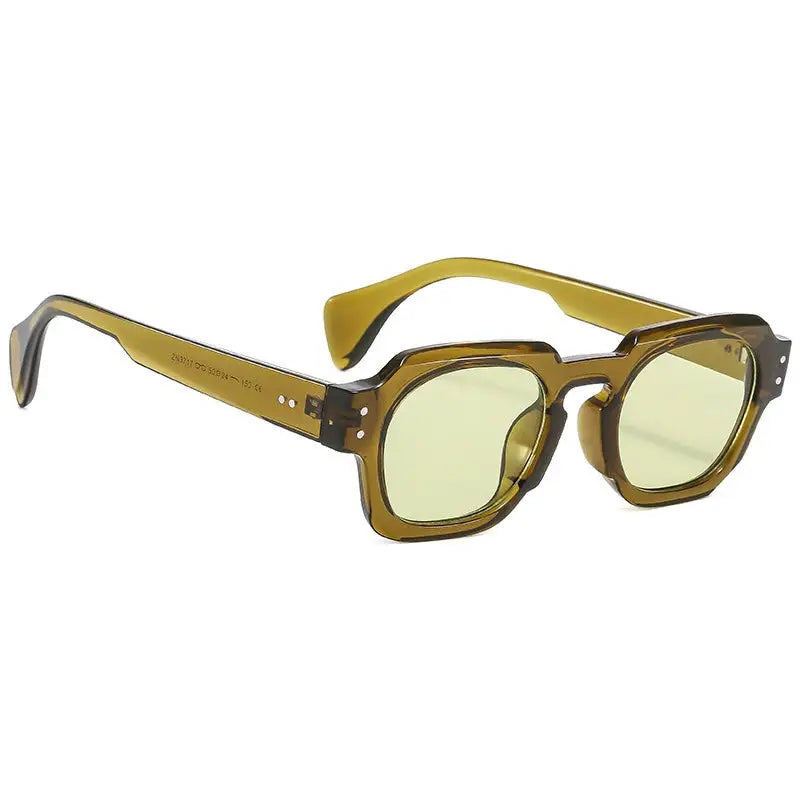 Retro Luxe Square Sunglasses - Green