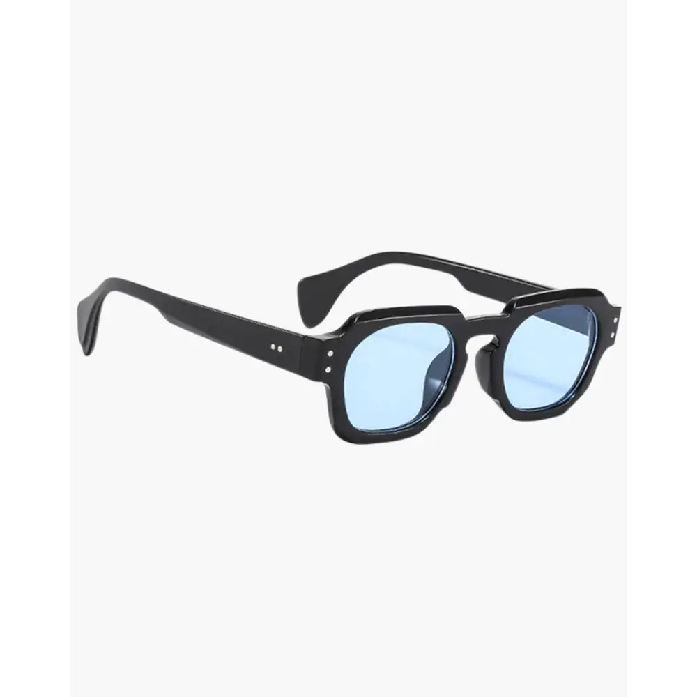 Retro Rectangle Frame Sunglasses - Blue